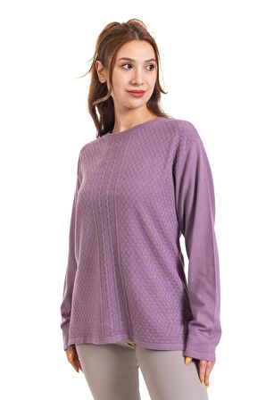 Sonbahar/Kış Kadın Likralı Triko Örgü Viskon Anne Bluz 2103