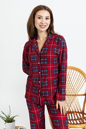 Yeni Sezon Düğmeli Süet Kadın Pijama Takımı 5503