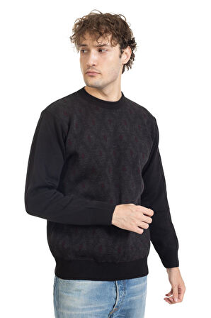 Erkek Orta Yaş ve Üzeri Sıkı Dokuma Triko Örgü Akrilik Kışlık Baba Yuvarlak Yaka Kazak 2078