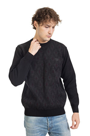 Erkek Orta Yaş ve Üzeri Sıkı Dokuma Triko Örgü Akrilik Kışlık Baba Yuvarlak Yaka Kazak 2078