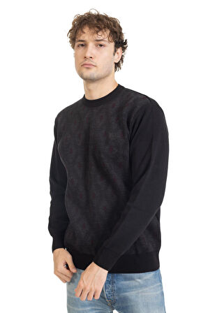 Erkek Orta Yaş ve Üzeri Sıkı Dokuma Triko Örgü Akrilik Kışlık Baba Yuvarlak Yaka Kazak 2078