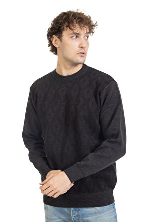 Erkek Orta Yaş ve Üzeri Sıkı Dokuma Triko Örgü Akrilik Kışlık Baba Yuvarlak Yaka Kazak 2078