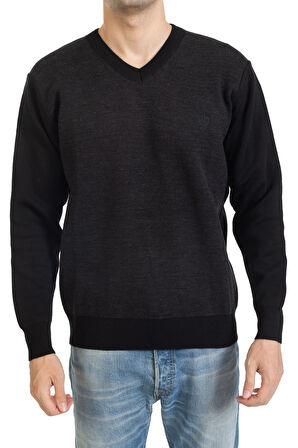 Erkek Orta Yaş ve Üzeri Sıkı Dokuma Triko Örgü Akrilik Kışlık Baba V Yaka Kazak 2060