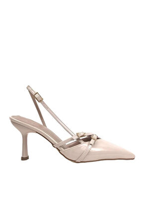 Mayra Yeni Sezon 7 cm Topuklu Ayakkabı  Bej