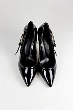 Kadın Fascino Siyah Rugan Stiletto Topuklu Ayakkabı