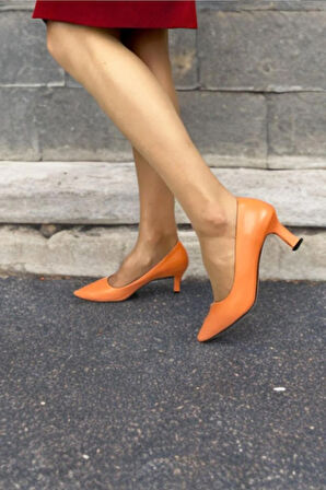 Kadın Sity Turuncu 6 cm İnce Topuklu Stiletto