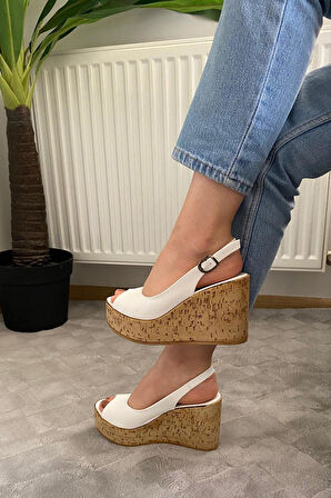 Kadın Fenni 10 Cm Dolgu Topuklu Mantar Taban Ayakkabı