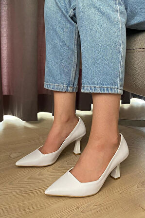 Kadın Pael Beyaz Cilt 7 cm Topuklu Stiletto