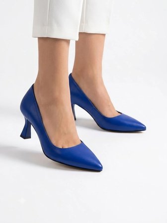 Kadın Flora Mavi 6 Cm İnce Topuklu Stiletto  