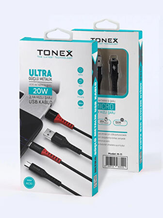 20W Micro Ultra Güçlü Metalik USB Kablo