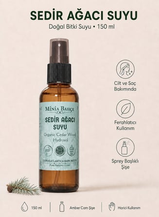 Minia Bahçe Sedir Ağacı Suyu (Hidrosol) – 150 Ml