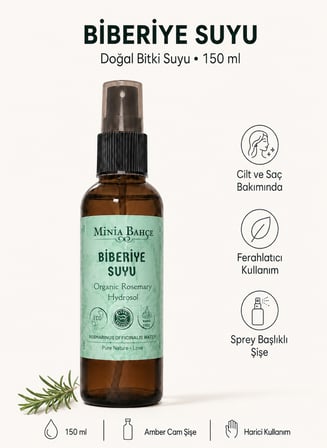 Minia Bahçe Biberiye Suyu (Hidrosol) – 150 ml
