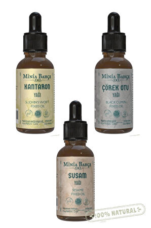 Susam Yağı, Kantaron Yağı, Çörekotu Yağı (3'lü Set) 30ml X 3 Adet