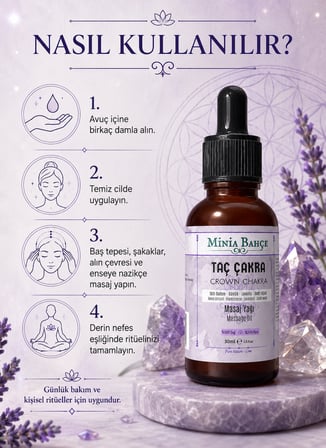 Taç Çakra Masaj Yağı, Crown Chakra, 30ml