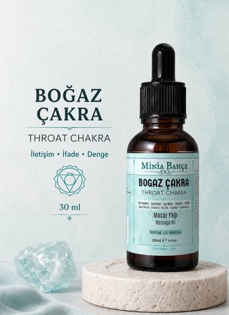 Boğaz Çakra Masaj Yağı, Throat Chakra, 30ml, %100 Saf