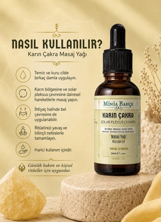 Karın Çakra Masaj Yağı, Solar Plexus Chakra, 30ml