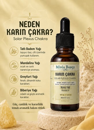 Karın Çakra Masaj Yağı, Solar Plexus Chakra, 30ml