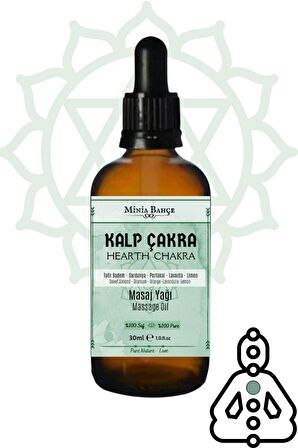 Kalp Çakra Masaj Yağı, Hearth Chakra, 30ml, %100 Saf