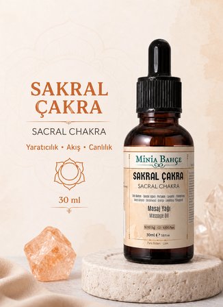 Sakral Çakra Masaj Yağı, Sacral Chakra, 30ml, %100 Saf