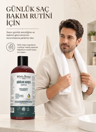 Minia Bahçe Biotinli Saç Bakım Şampuanı – 400 ml | Bezelye Filizi Ekstresi, Biotin