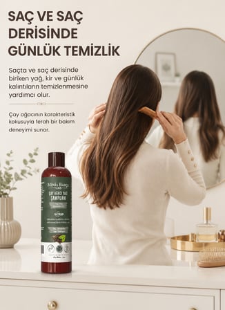 Minia Bahçe Çay Ağacı Şampuan – 400 ml | Isırgan Otu, Buğday Proteini