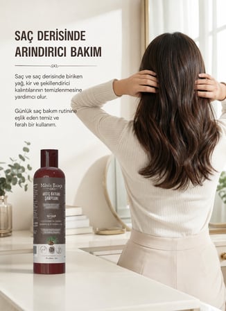 Minia Bahçe Ardıç Katranlı Şampuan – 400 ml | Biberiye, Biotin