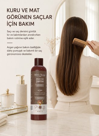 Minia Bahçe Argan Yağlı Şampuan – 400 ml | Isırgan Otu, Buğday Proteini