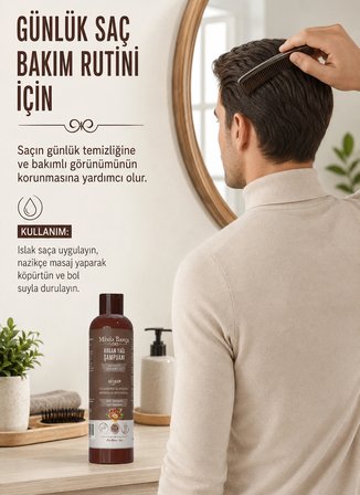 Minia Bahçe Argan Yağlı Şampuan – 400 ml | Isırgan Otu, Buğday Proteini