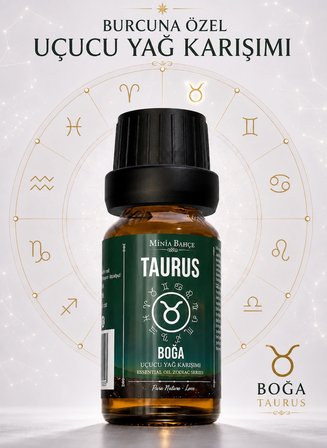 Boğa Burcu Uçucu Yağ Karışımı – Ylang Ylang, Kekik, Limon, Adaçayı ve Itır Uçucu Yağları, 10 ml