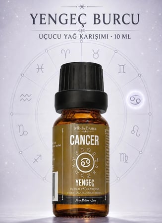 Minia Bahçe Yengeç Burcu Uçucu Yağ Karışımı – 10 ml | Biberiye, Akgünlük, Paçuli, Palmarosa, Sandal, Nane