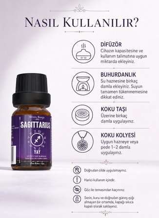 Yay Burcu Uçucu Yağ Karışımı – Adaçayı, Çay Ağacı, Bergamot, Ardıç ve Itır Uçucu Yağları, 10 ml
