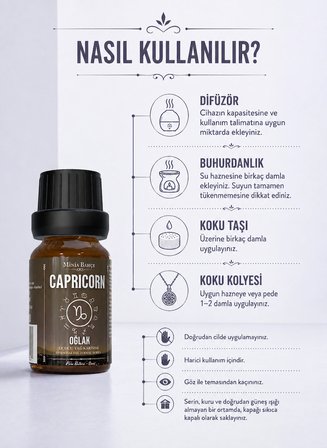 Oğlak Burcu - Capricorn, Uçucu Yağ Karışımı, 10ml