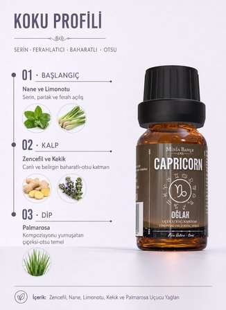 Oğlak Burcu - Capricorn, Uçucu Yağ Karışımı, 10ml