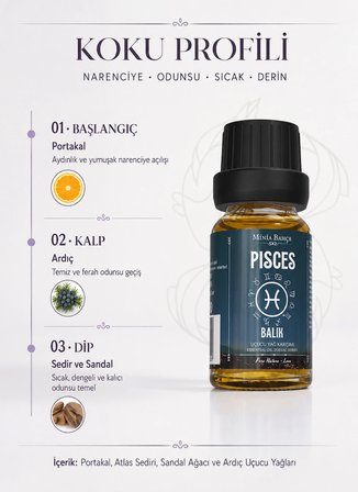 Balık Burcu - Pisces, Uçucu Yağ Karışımı, 10ml