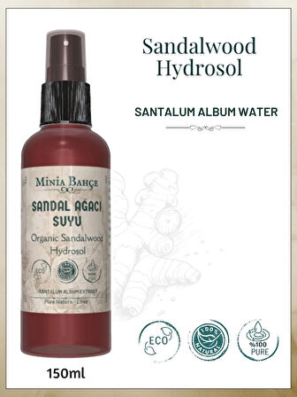 Organik Sandal Ağacı Suyu -%100 Doğal Hidrosol, 150ml