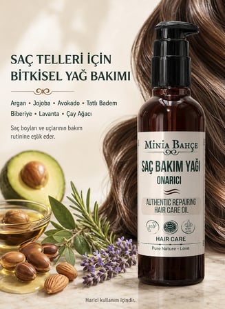 Onarıcı Saç Bakım Yağı, %100 Doğal Ve Katkısız, 100ml