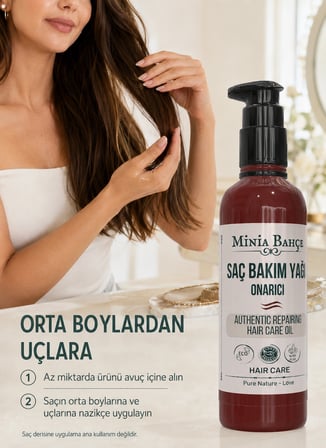Onarıcı Saç Bakım Yağı, %100 Doğal Ve Katkısız, 100ml
