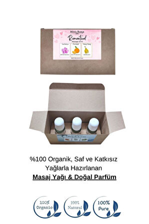 Doğal Roll On, Romantik Seti, Sardunya, Ylang Ylang Ve Portakal Uçucu Yağı, 10ml X 3