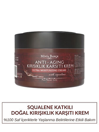 Doğal Anti-Age, Kırışıklık Karşıtı Krem, %100 Doğal ve Saf, 50ml