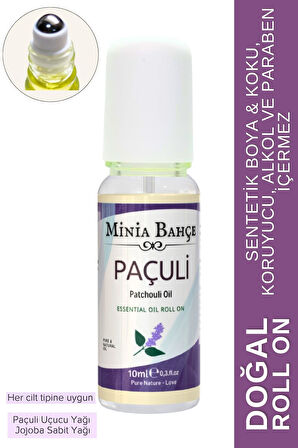 Doğal Roll on, Paçuli Uçucu Yağı, Jojoba yağı. 10ml