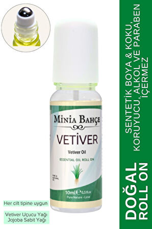 Doğal Roll on, Vetiver Uçucu Yağı, Jojoba yağı. 10ml