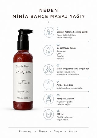 Biberiye Aromaterapi Masaj Yağı 100 ml | Kekik ve Zencefil