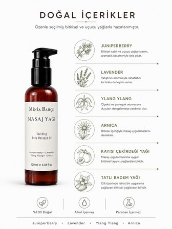Lavanta Aromaterapi Masaj Yağı 100 ml | Ardıç ve Ylang Ylang