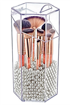 Büyük Boy Kapaklı Makyaj Fırça Düzenleme Kutusu Çok Amaçlı Dekoratif Makyaj Fırça Organizer