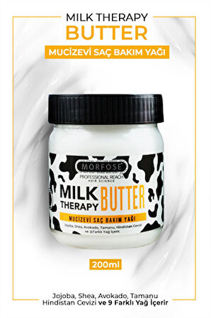 Morfose Milk Therapy Butter Oil Onarıcı Besleyici Mucizevi Saç Bakım Yağı 200 ml Saç Dökülmesi Önleyici