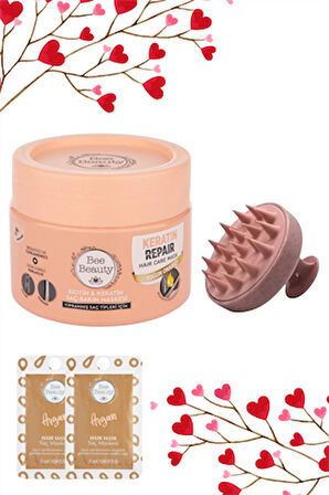 Bee Beauty Biotin & Keratin Saç Bakım Seti Argan Maske Hediyeli