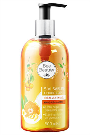 Bee Beauty Doğal Zeytinyağlı Mandalina Ağacı Sıvı Sabun 500 ml