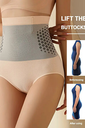 1 adet Kadınlar için Yüksek Bel Karın Kontrolü Şekillendirici Külot - Isı, Nefes Alabilen Naylon ve Spandex Karışımı ile Zayıflatan Vücut Şekillendirici, Elde Yıkanabilir - Kusursuz Bir Görünüm için Dikişsiz Tasarım