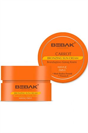 Bebak Havuç Özlü Güneş Bakım Kremi – Doğal Bronzluk Destekleyici, 100 ml
