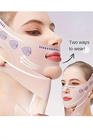 Ayarlanabilir V-Şekilli Yüz Kaldırma Bandı (Unisex) – Çift Çene Azaltıcı, Nazolabiyal Kırışıklık Sıkılaştırıcı, Nefes Alabilen & Kokusuz, Hipoalerjenik Kumaş,